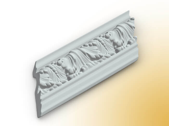 3D scan of a piece of moulding with many curves
